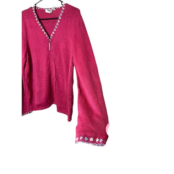 Vintage CJ Banks Hand Embroidered Cardigan Sweater Size Large - Picture 4 of 8